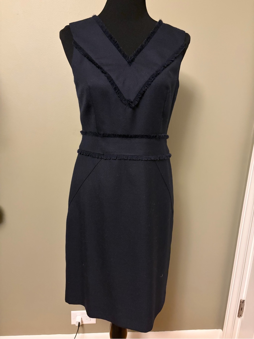 Brooks Brothers Navy Wool Sheath Dress 6P